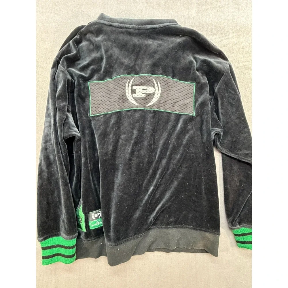 Youth Phat Farm Zip Up Jacket Black Green Size Large 14/16